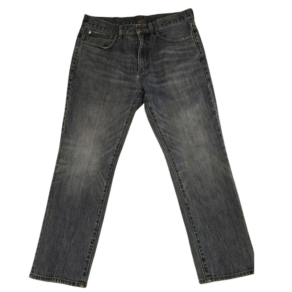 Brooks Brothers Mens 36x32 Straight Fit Jeans Dark Wash Blue Mid Rise Denim